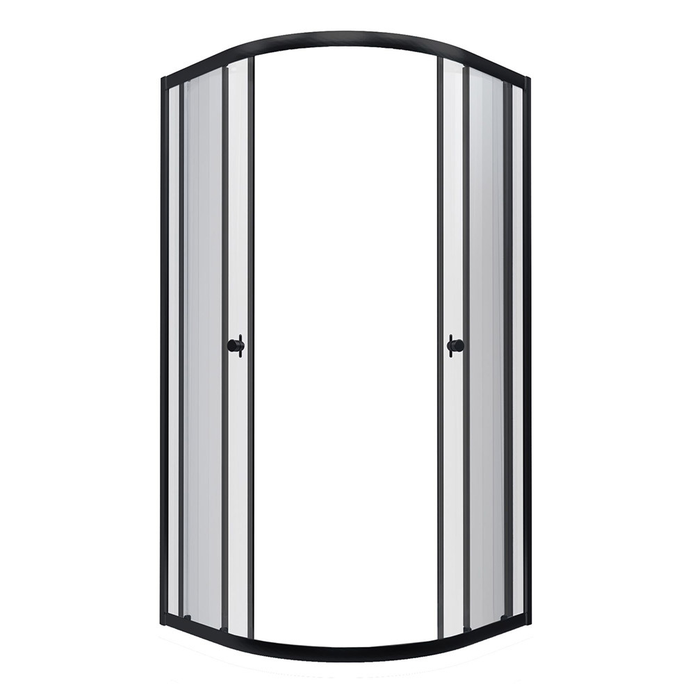 Душевой уголок Triton Альфа черный 100х100х185 см полукруг стекло прозрачное 4 мм без поддона шкаф с двумя ящиками двумя раздвижными дверцами wapong единый размер бежевый