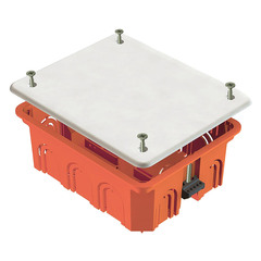 Spojovací krabice Greenel (GE41028) pro skrytou instalaci do sádrokartonu 120x92x45 mm 12 vstupů oranžová IP20 s krytem se samořeznými šrouby
