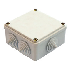 Коробка распределительная Greenel (GE41234) для открытой установки 100х100х50 мм 6 вводов серая IP55 с крышкой с саморезами атмосферостойкая