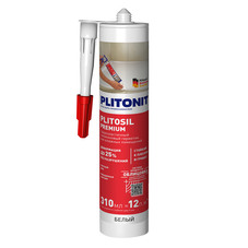 Герметик силиконовый затирка Plitonit PlitoSil Premium белый 310 мл