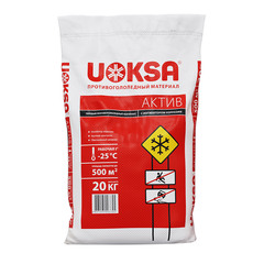 Реагент противогололедный Uoksa Актив -25 °С 20 кг с ингибитором коррозии