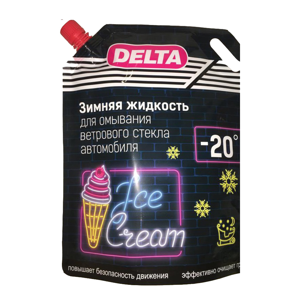 Стеклоомыватель Delta Ice Cream зимний -20 °С 3 л жидкость стеклоомывающая 10°c fox chemie 3 9 л