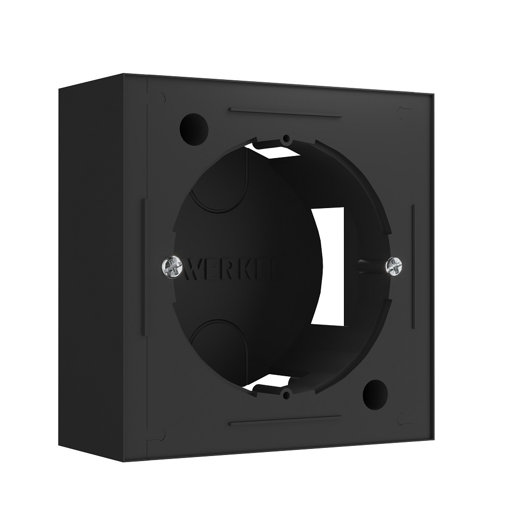 фото Коробка монтажная werkel (a053528) одноместная открытая установка черная ip20