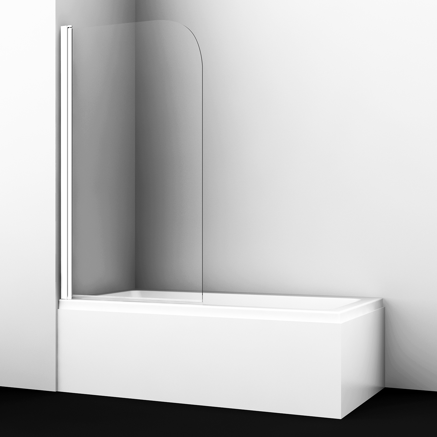 фото Шторка для ванной стеклянная прозрачная 80х140х0,6 см распашная профиль белый wasserkraft leine 35p (35p01-80white)