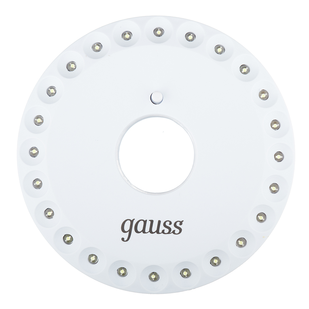 Фонарь кемпинговый Gauss (GF003) светодиодный 24 LED 5 Вт на батарейках AA пластик с магнитом и карабином фонарь кемпинговый эра б0052316 светодиодный 2 led 3 вт на батарейках aa пластик на магните