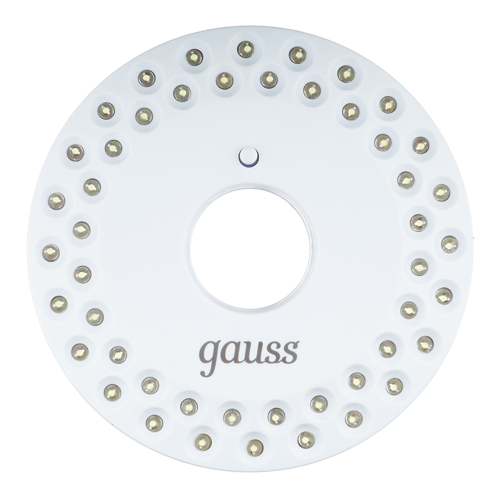 Фонарь кемпинговый Gauss (GF004) светодиодный 48 LED 5 Вт на батарейках AA пластик с магнитом и карабином фонарь кемпинговый эра б0052316 светодиодный 2 led 3 вт на батарейках aa пластик на магните