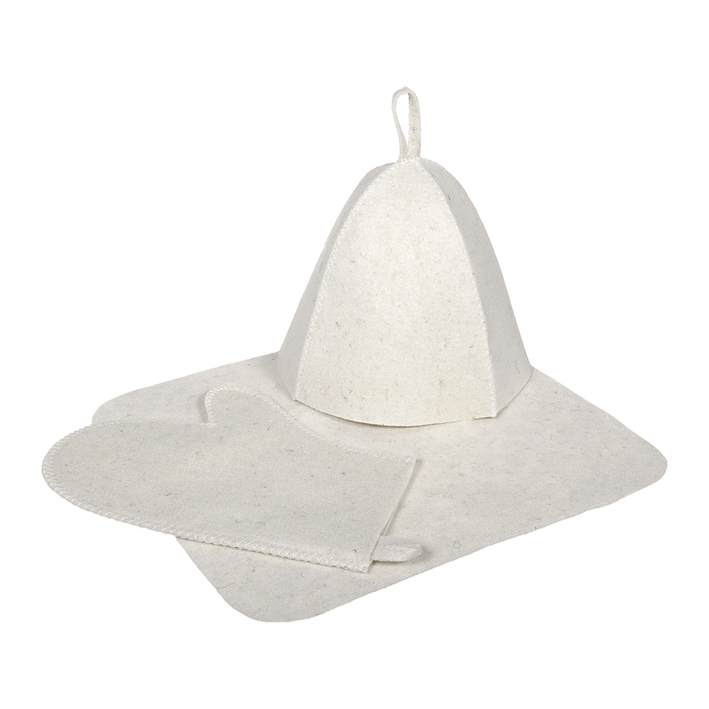 Набор банный Hot Pot войлок 3 предмета (42013) шапка банная hot pot 41340 войлок серая