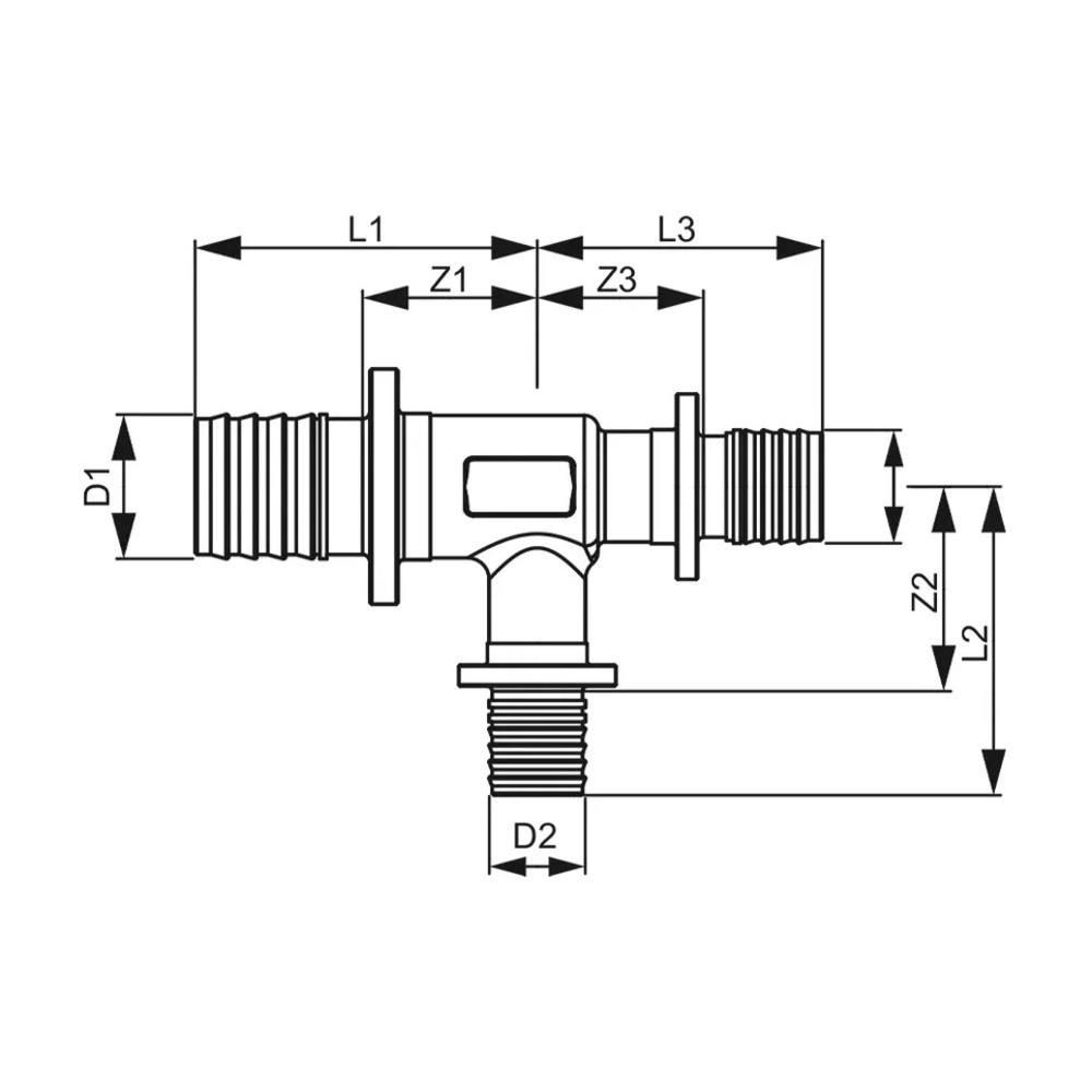 

Тройник Tece 20 х 16 х 20 мм редукционный латунный (760509)