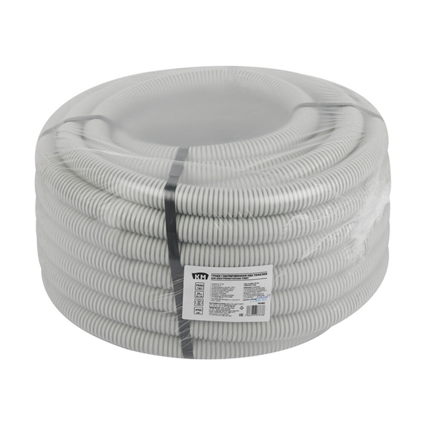 Труба гофрированная ПВХ 32 мм КМ (GOFR-32-25-PVС-T-KM) тяжелая с зондом ...