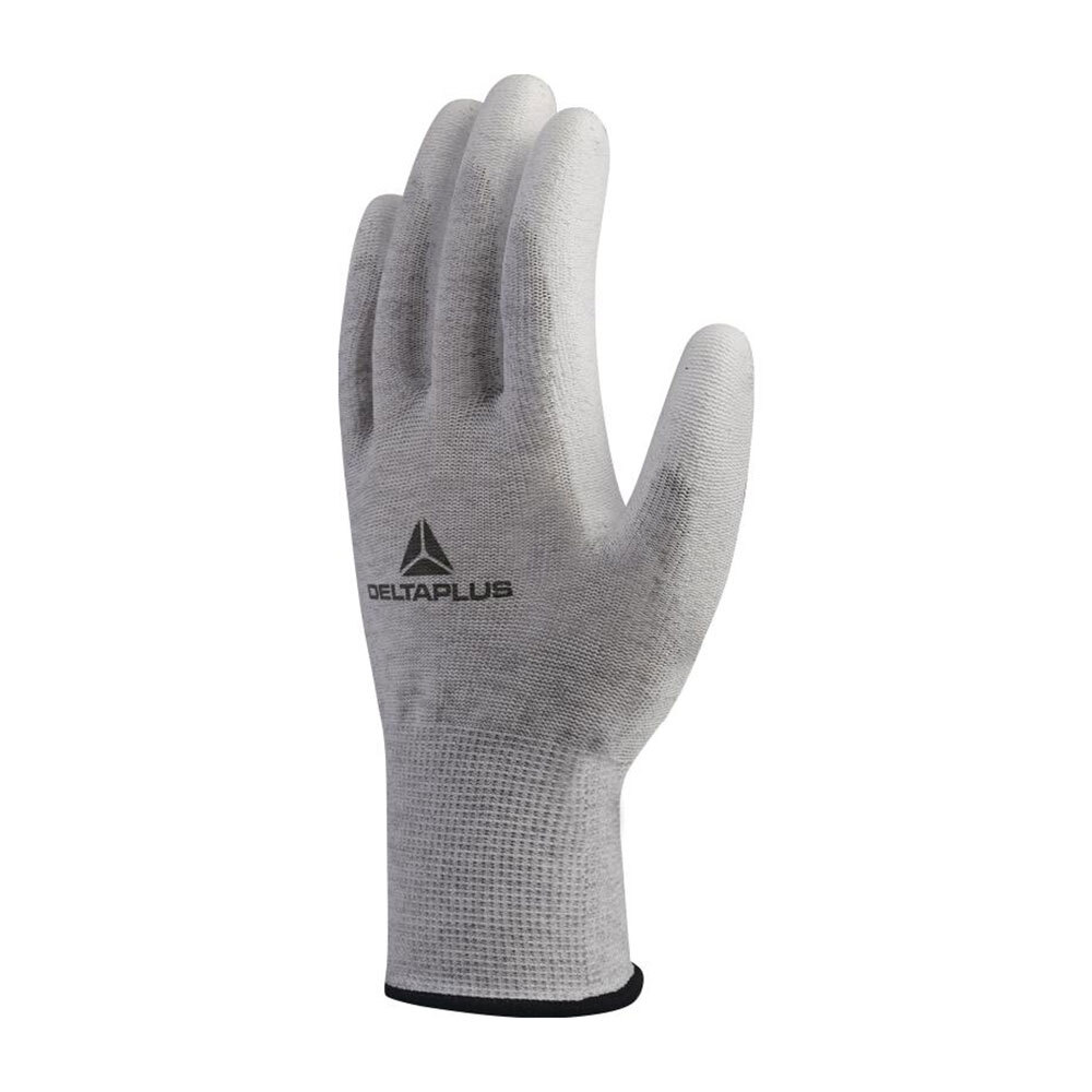 Перчатки х/б 5 нитей с полиуретановым покрытием антистатичные Delta Plus VE702PESD серые 10 (XL) перчатки х б серые 10 пар