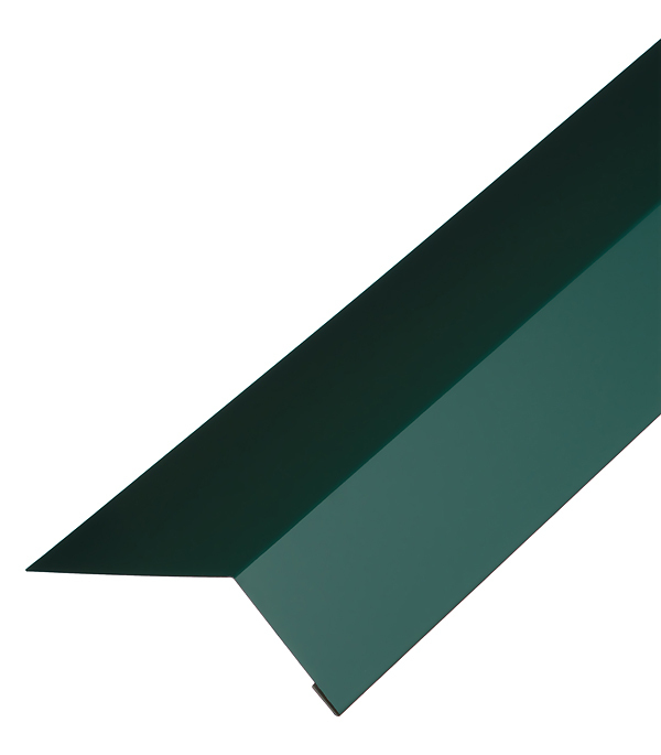 фото Планка карнизная для гибкой черепицы grand line 100х60 мм 2 м зеленая ral 6005