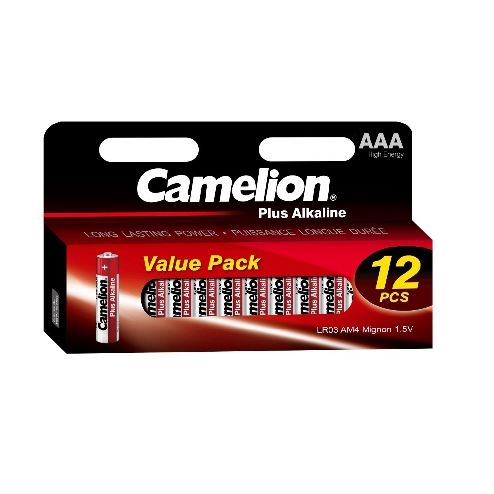 Батарейка Camelion Plus Alkaline (LR03-HP12) ААА мизинчиковая LR03 1,5 В (12 шт.) батарейки camelion lr03 plus alkaline pb 24 lr03 pb24 1 5в 24 шт в уп 1 уп