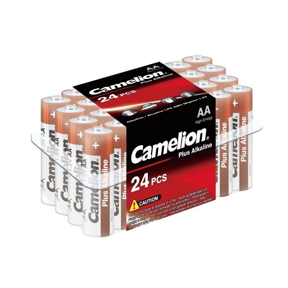 Батарейка Camelion Plus Alkaline (LR6-PB24) АА пальчиковая LR6 1,5 В (24 шт.) батарейка camelion plus alkaline lr6 bp10 аа пальчиковая lr6 1 5 в 10 шт