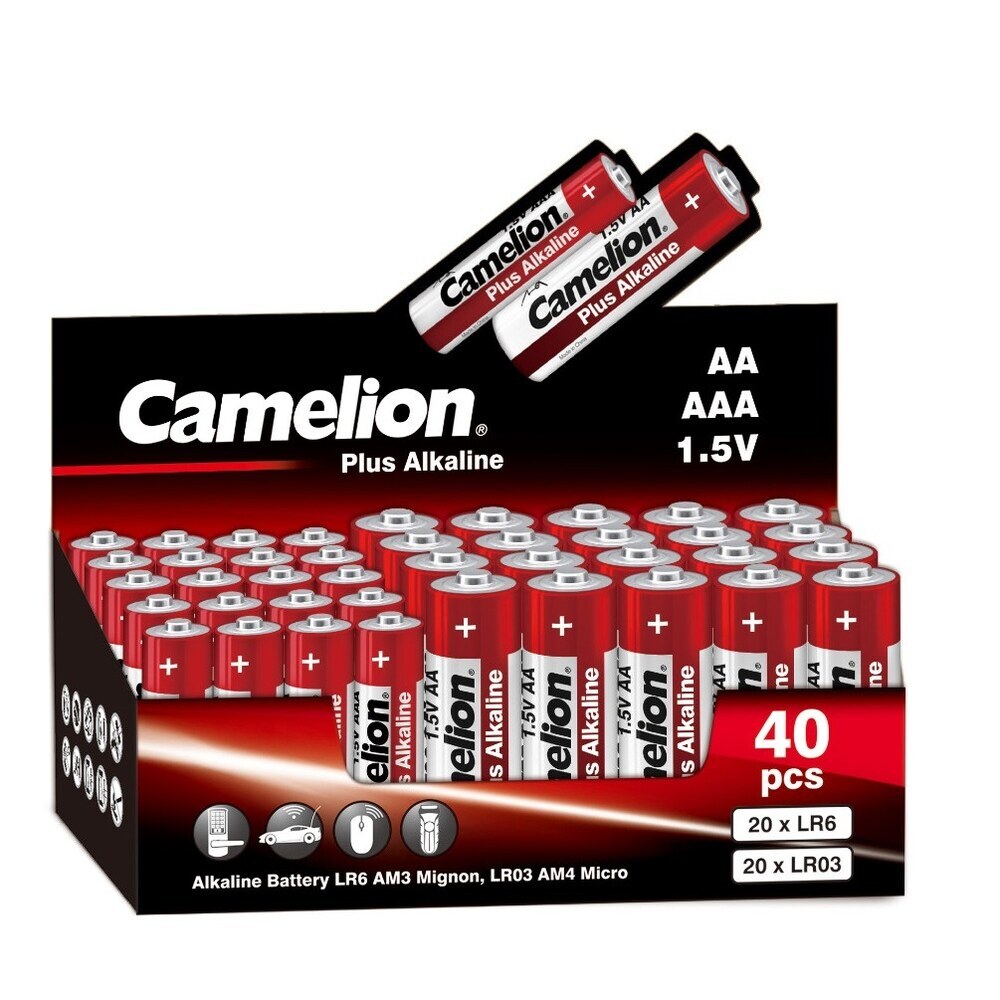 Батарейка Camelion Plus Alkaline АА пальчиковая LR03 1,5 В (40 шт.) (20LR620LR03-CB)