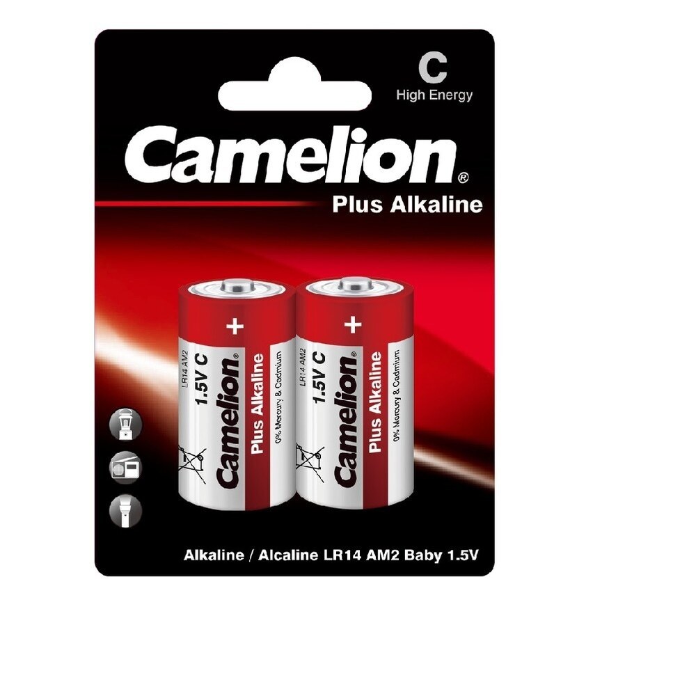 Батарейка Camelion Plus Alkaline (LR14-BP2) LR14 1,5 В (2 шт.) батарейка алкалиновая camelion plus alkaline lr14 bp2 2 шт