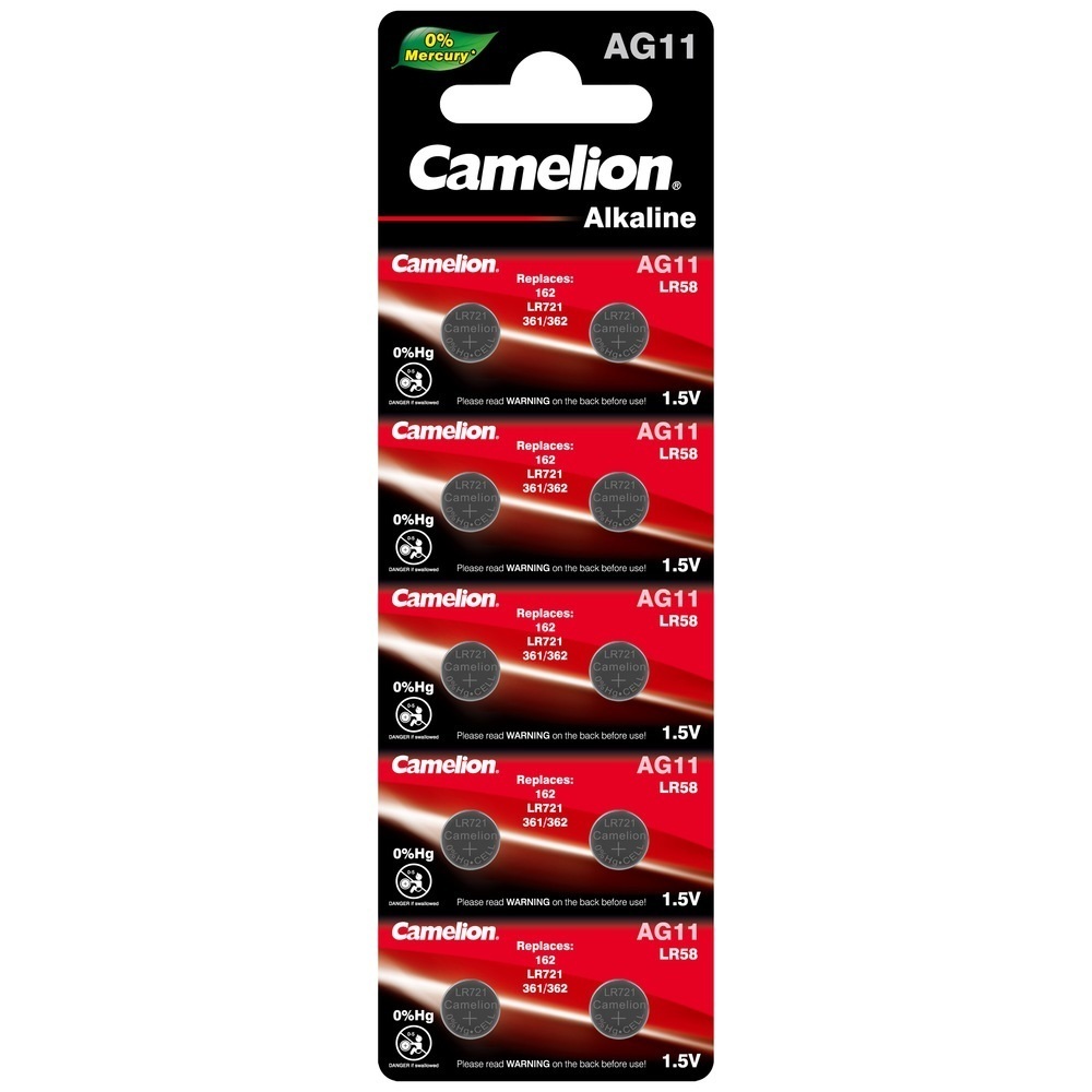 Батарейка Camelion Mercury Free (AG11-BP10) таблетка AG11 1,5 В (10 шт.) батарейки videx ag11 10 шт