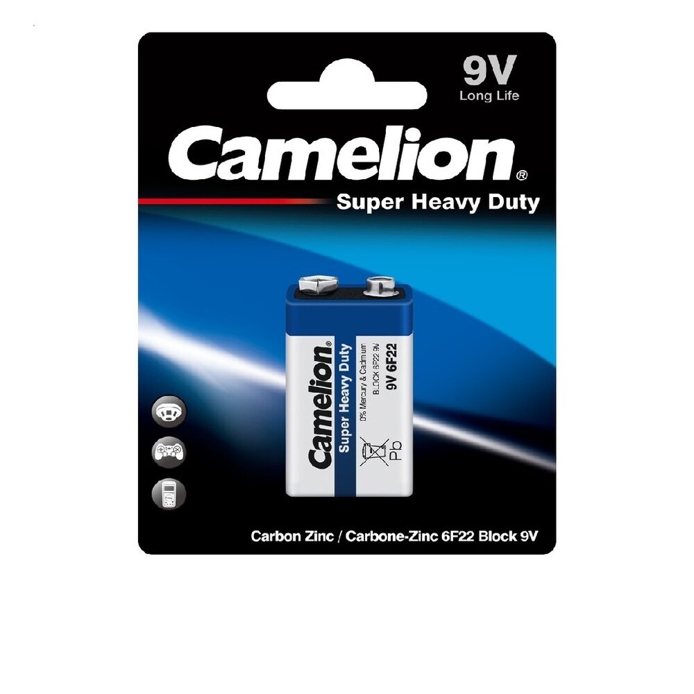 Батарейка Camelion Blue BL-1 (6F22-BP1B) крона 6F22 1,5 В (1 шт.) camelion 6f22 bl 1 6f22 bp1g батарейка 9в 1 шт в уп ке