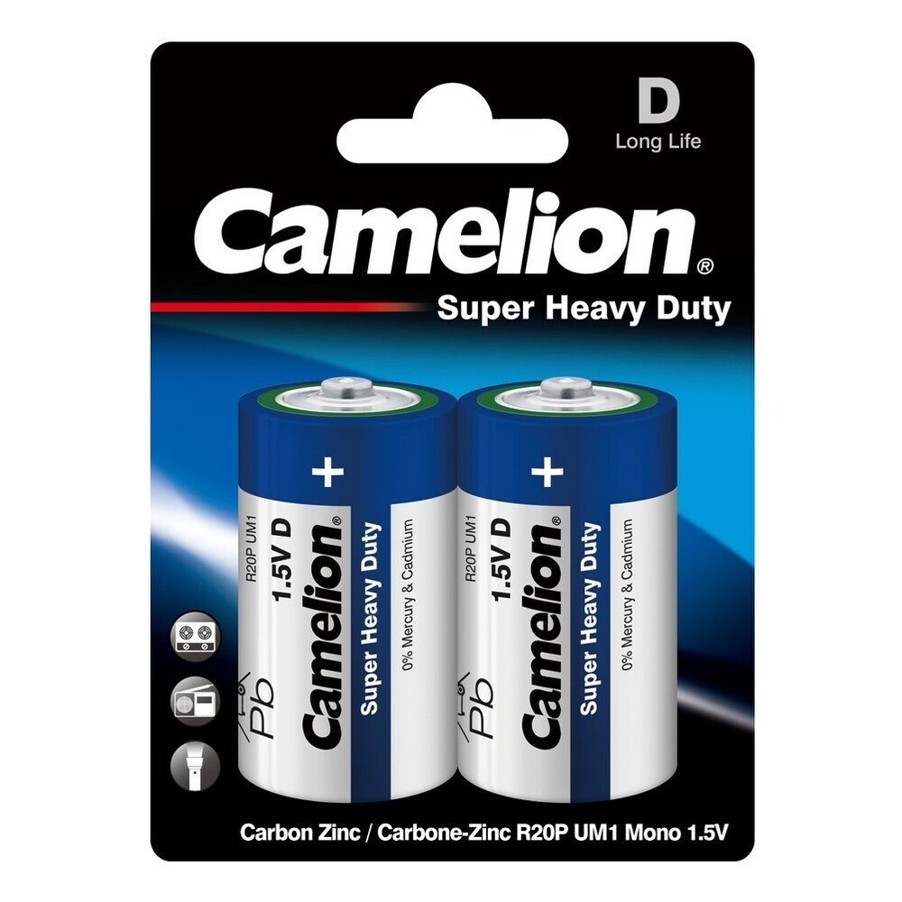 Батарейка Camelion Blue BL-2 R20P 1,5 В (2 шт.) (R20P-BP2B)