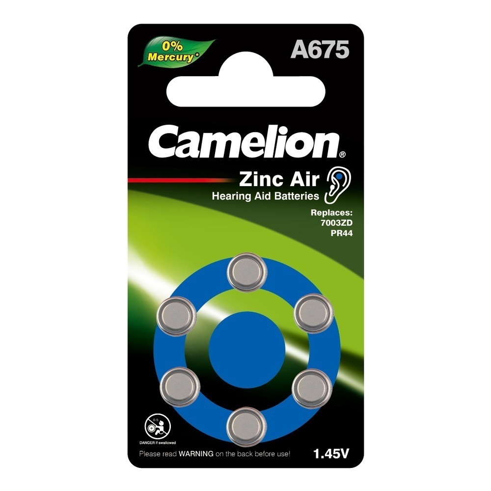 

Батарейка Camelion Mercury Free таблетка A675 1,4 В (6 шт.) (A675-BP6)