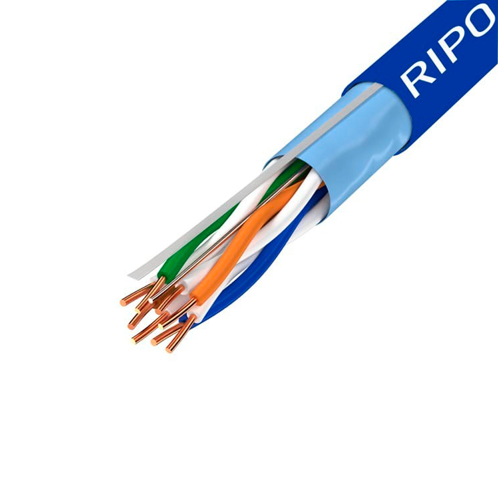 Интернет-кабель (витая пара) FTP CAT6 4х2х0,57 мм экранированный Ripo синий (100 м) сергеев алексей николаевич основы локальных компьютерных сетей уч пособие