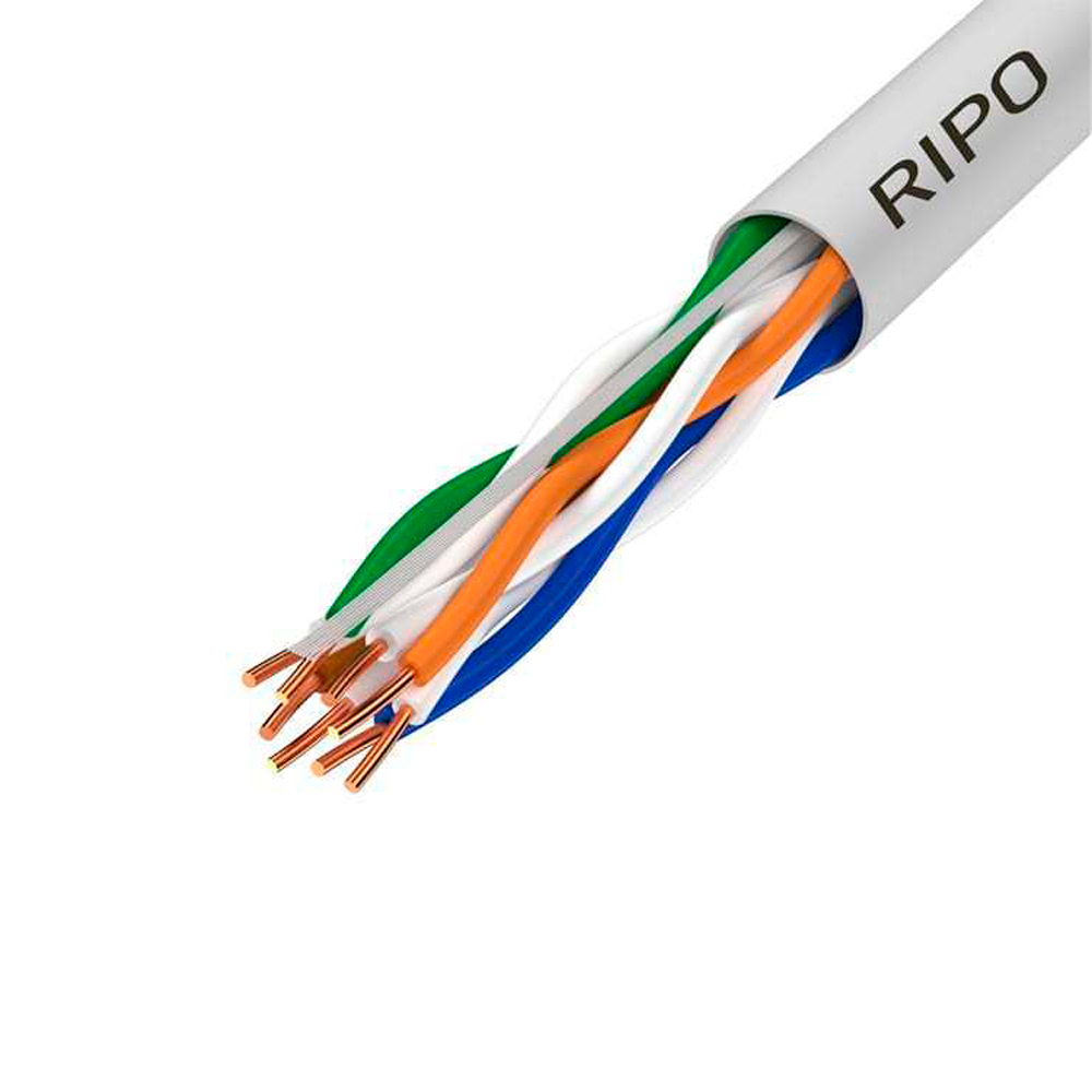 Интернет-кабель (витая пара) UTP CAT5e 4х2х0,47 мм Ripo Plus серый (100 м) самарский павел анатольевич основы структурированных кабельных систем