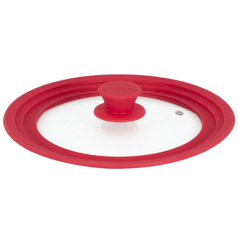 Крышка стеклянная Master House Моника с силиконовым ободом d20/22/24 см красная