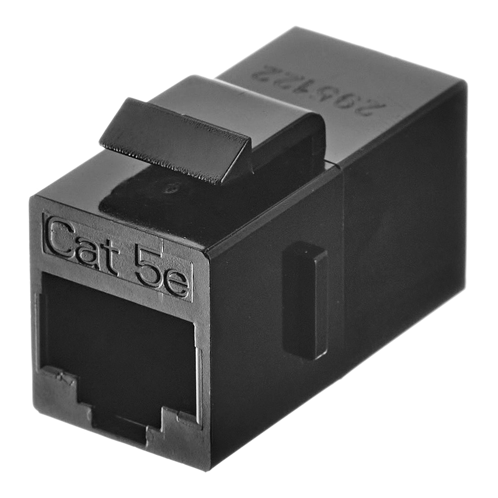 Переходник компьютерный Hyperline (444914) RJ-45 8P8C CAT5e черный штекер компьютерный proconnect 05 1021 6 9 rj 45 8p8c cat5e 5 шт