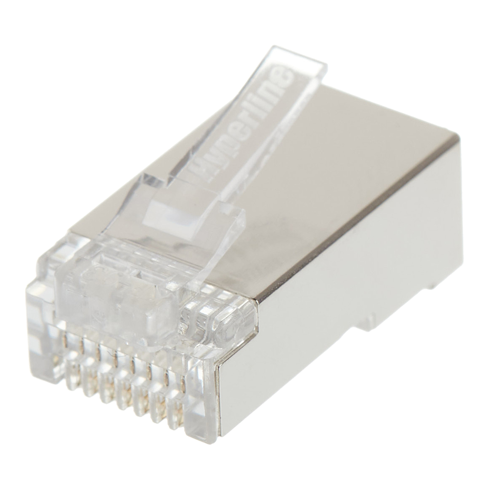Штекер компьютерный Hyperline (521596) RJ-45 8P8C CAT5e (10 шт.) штекер компьютерный proconnect 05 1021 6 9 rj 45 8p8c cat5e 5 шт