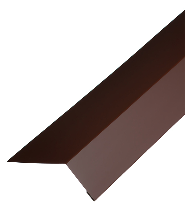 фото Планка карнизная для гибкой черепицы grand line 100х60 мм 2 м коричневая ral 8017