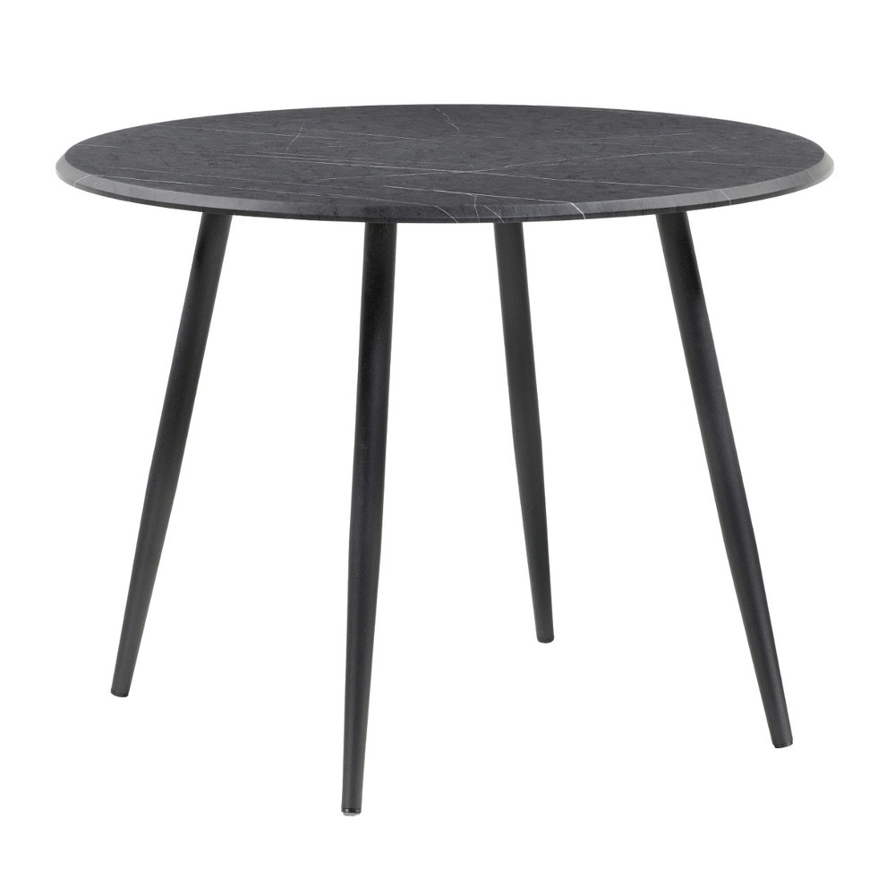 Стол кухонный круглый d1 м мрамор черный/черный матовый Абилин (507222) стол кухонный круглый d1 м дуб вотан черный абилин