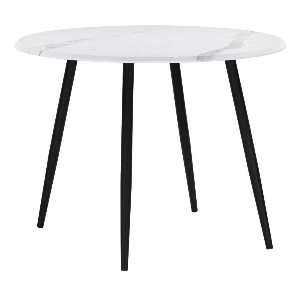 Стол кухонный круглый d1 м мрамор белый/черный матовый Абилин (517038) стол кухонный круглый d1 м дуб вотан черный абилин
