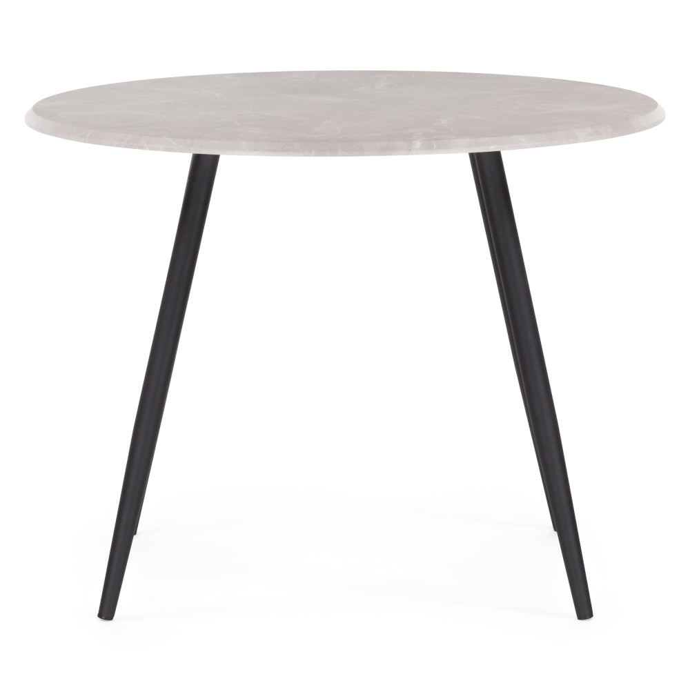 Стол кухонный круглый d1 м мрамор светло-серый/черный матовый Абилин (507220) стол кухонный круглый d1 м стеклянный белый абилин