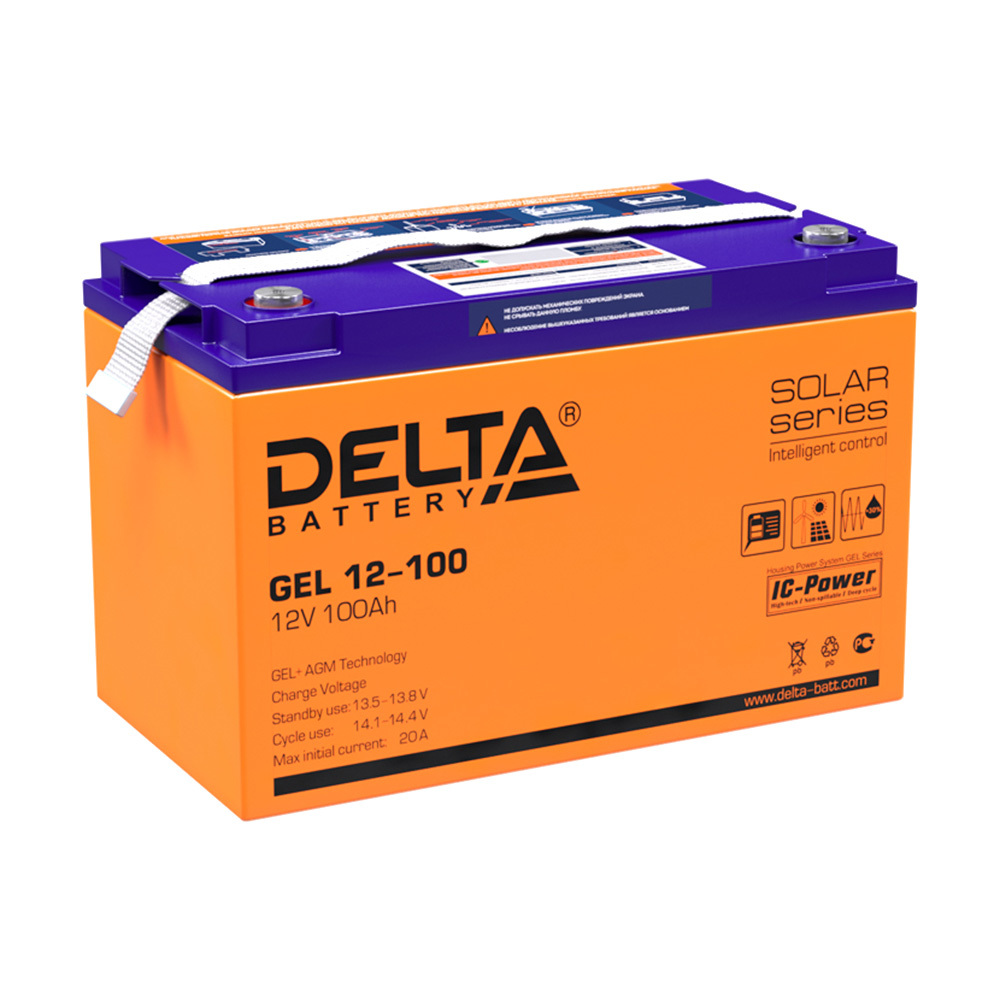 Аккумуляторная батарея Delta (GEL 12-100) 12 В AGM 100 Ач аккумуляторная батарея delta dtm 12100 l 12 в agm 100 ач