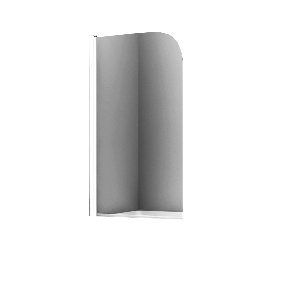 Шторка для ванной стеклянная прозрачная 80х140х0,6 см распашная профиль белый WasserKraft Leine 35P (35P01-80WHITE) 23134