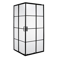 Душ. уголок COSTABELL SW-211F (900х900х1850) стекло прозрачное,черная алюминиевая рама, прозрачное с