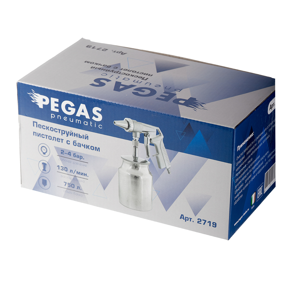 фото Пистолет пневматический pegas pneumatic 1/4 пескоструйный (2719)