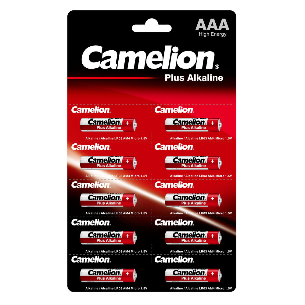 

Батарейка Camelion Plus ААА мизинчиковая LR03 1,5 В (120 шт.) (LR03-BP1x10P)