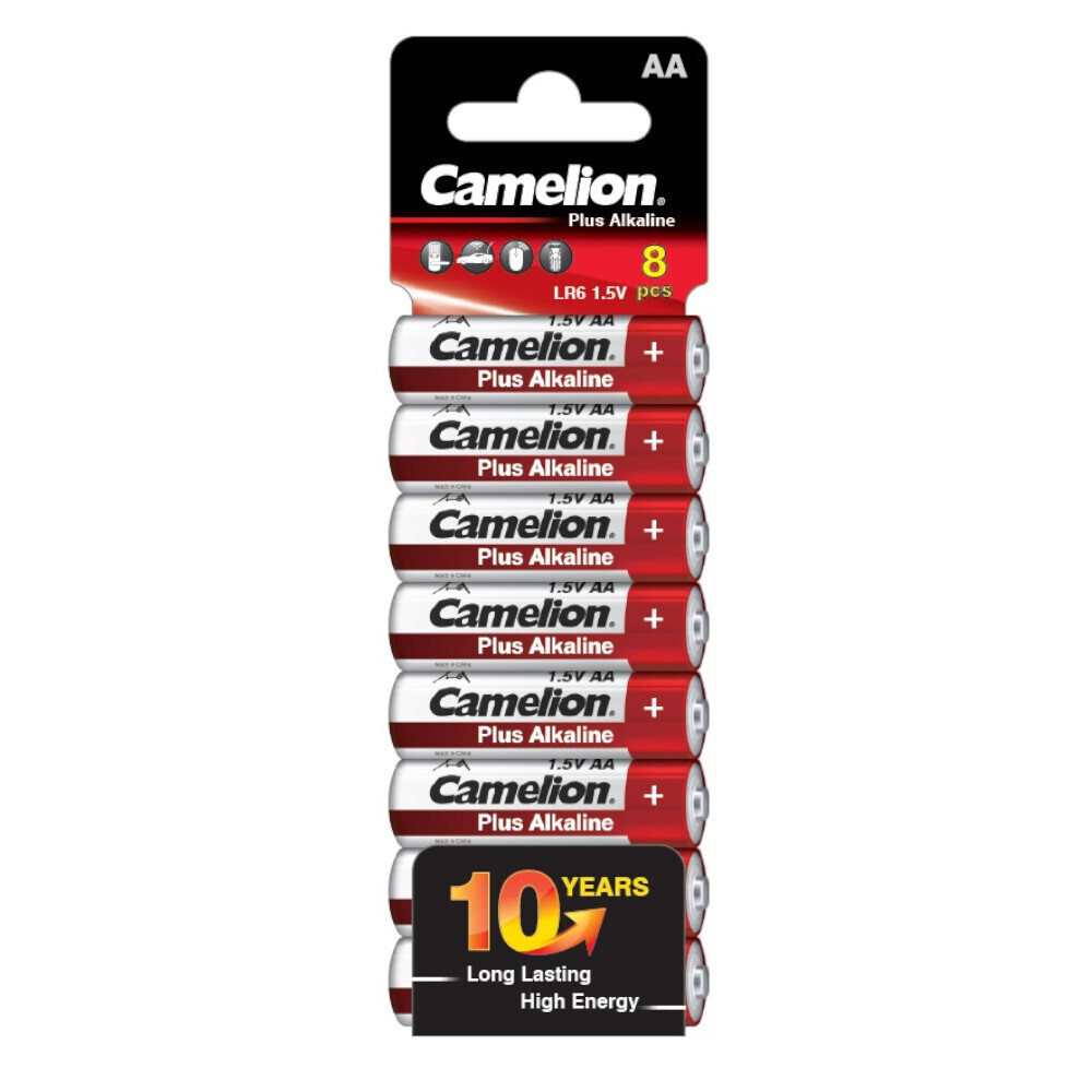 Батарейка Camelion Plus (LR6-SP8) АА пальчиковая LR6 1,5 В (192 шт.) plus alkaline bl10 lr6 lr6 bp10 пальчиковая батарейка аа 1 5в camelion 14854 80 шт