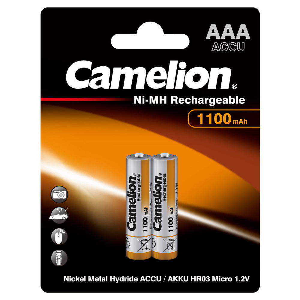 

Аккумулятор Camelion (NH-AAA1100BP2) ААА мизинчиковый HR03 1,2 В Ni-MH 1100 мАч (24 шт.), Серый