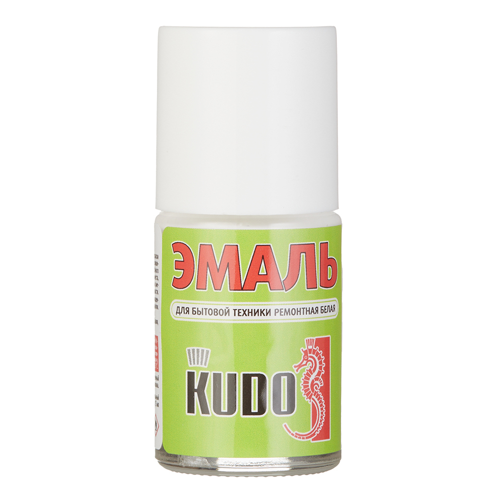 Эмаль для бытовой техники Kudo Kraft белая с кисточкой глянцевая 15 мл