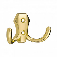 Крючок-вешалка двухрожковый золото (129916)