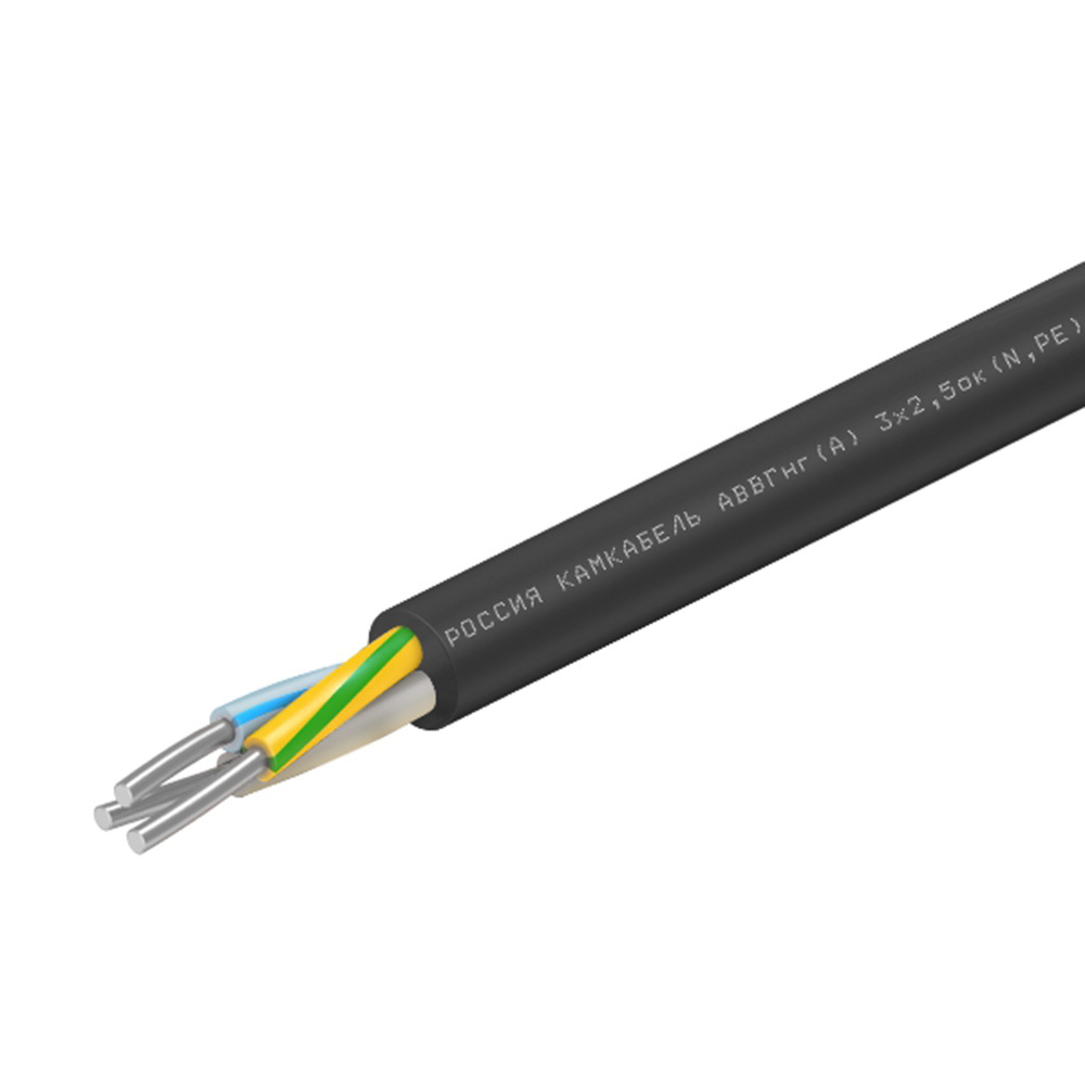 Кабель Камкабель АВВГнг(А) 3х2,5 барабан