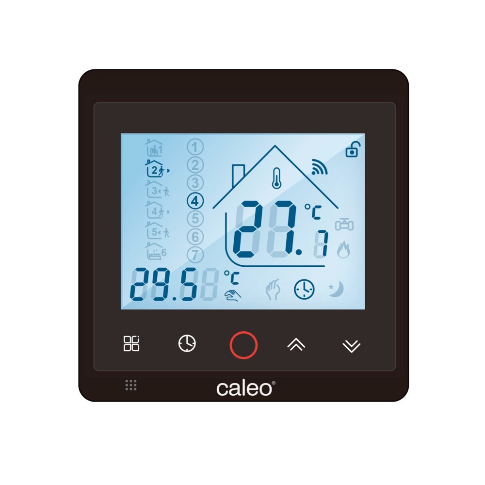 Терморегулятор цифровой программируемый для теплого пола Caleo С936 черный с поддержкой Wi-Fi терморегулятор с датчиком caleo caleo с936 wi fi