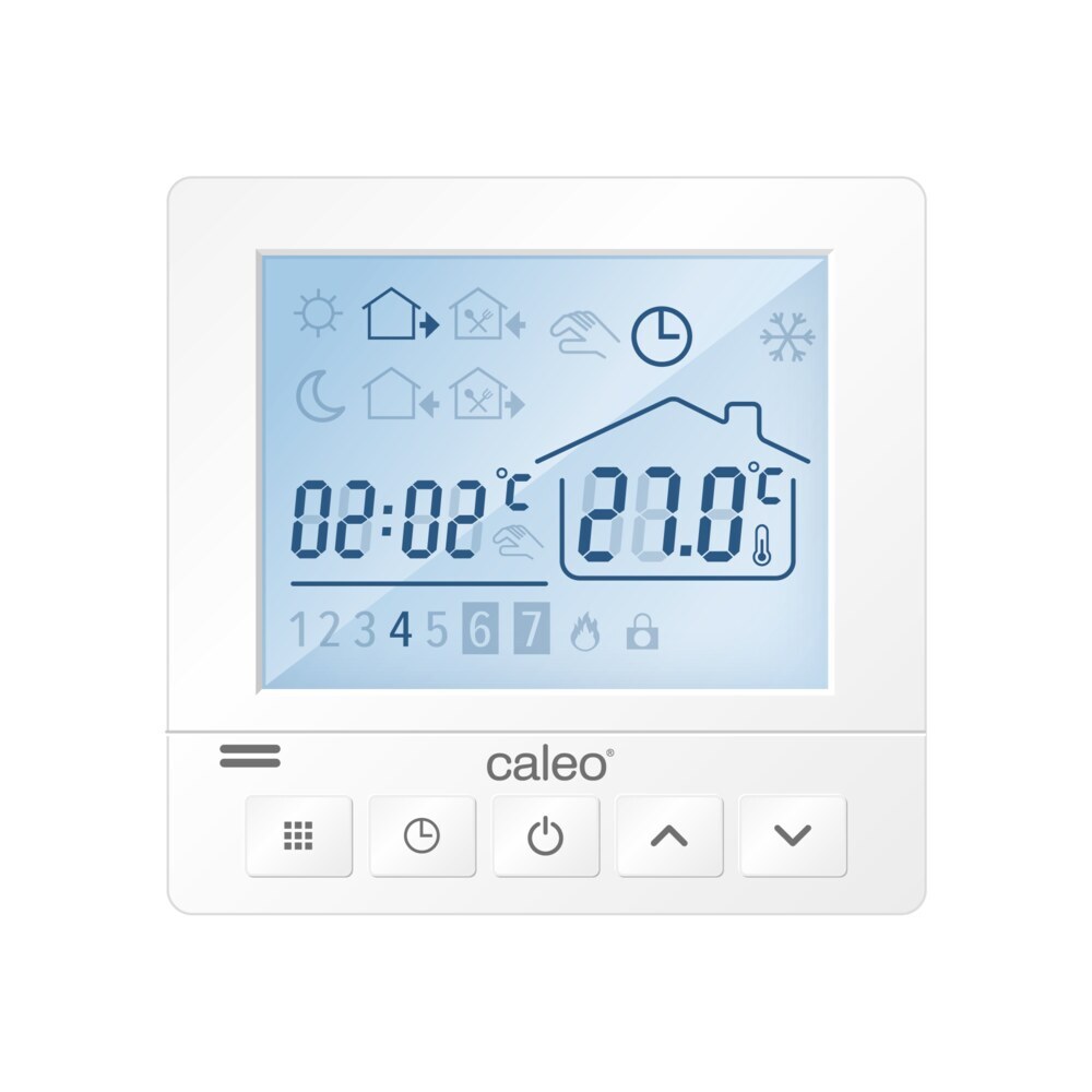 Терморегулятор цифровой программируемый для теплого пола Caleo SM930 белый