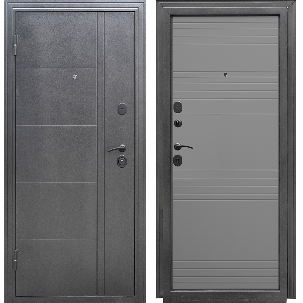фото Дверь входная форпост олимп левая антик серебро - светло-серый 860х2050 мм