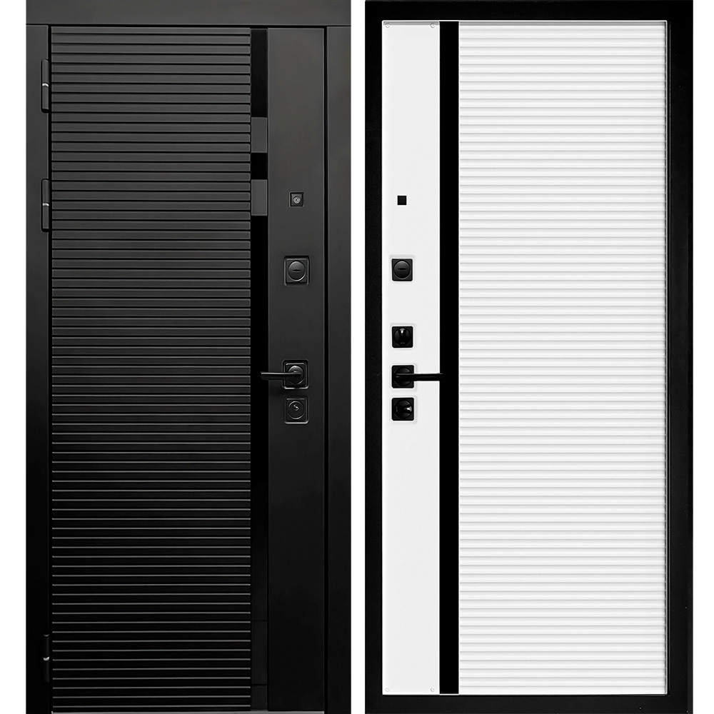 фото Дверь входная дверной континент палермо левая черный кварц - ясень белый софт 860х2050 мм