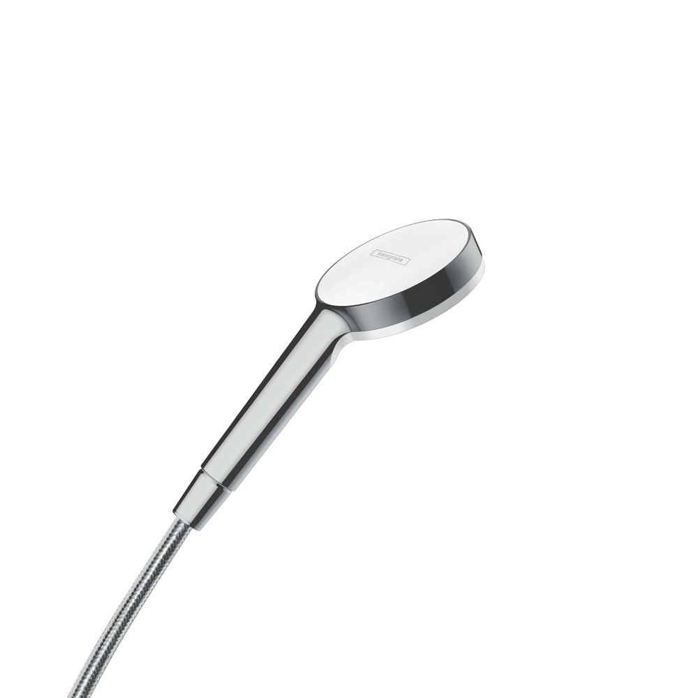 фото Лейка для душа hansgrohe crometta d100 мм 1 режим без шланга пластик белая/хром (26331400)