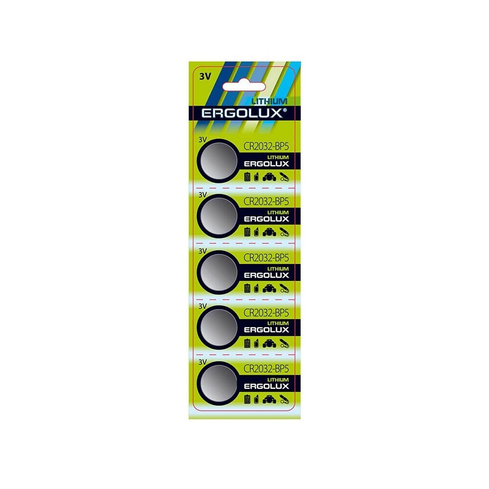 Батарейка Ergolux (CR2032-BP5) таблетка CR2032 3 В (100 шт.)