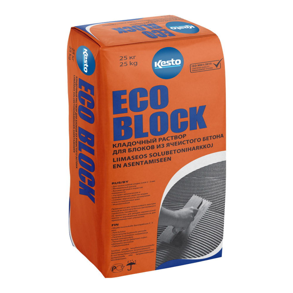 Клей для газобетона Kesto Eco Block 25 кг волма блок клей монтажный для ячеистого бетона 25кг
