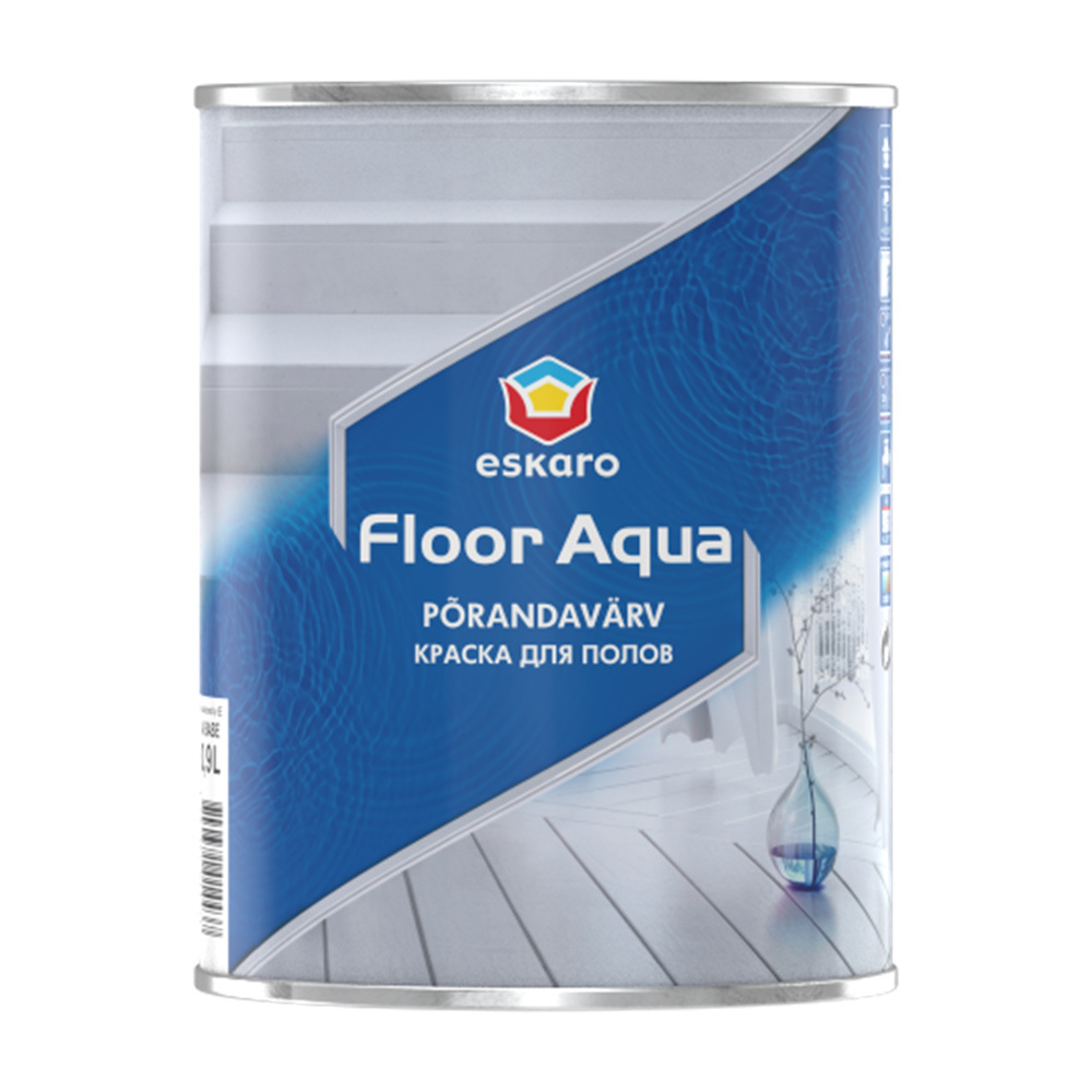 фото Краска eskaro floor aqua для полов белая глянцевая база а 0,9 л